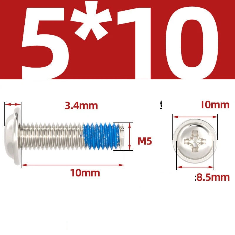 M2–M6 Flanged Button Head Screws – Carbon Steel, Phillips Drive, Nickel or Black Zinc Plated