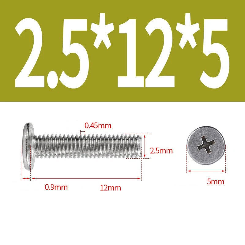 M1–M8 Ultra Thin Flat Head Phillips Machine Screws – A2 Stainless Steel, Fully Threaded