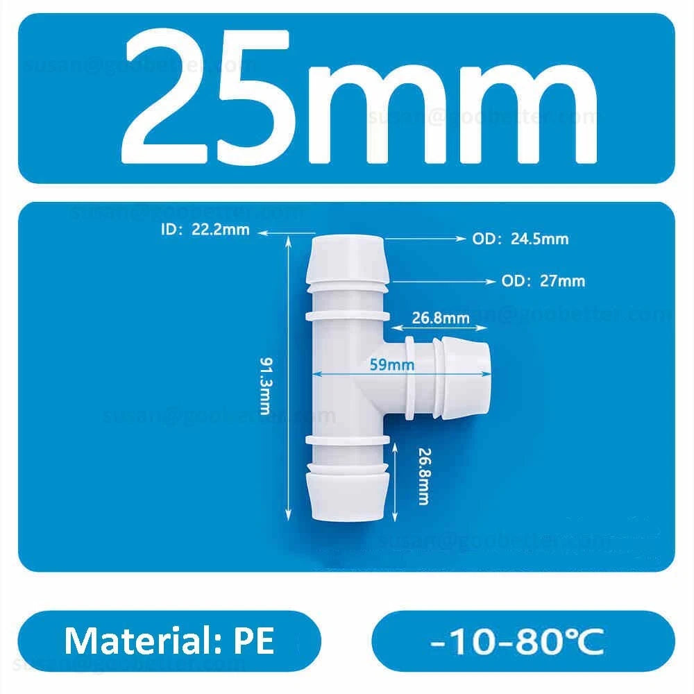 Plastic Barbed Hose Connectors — T-Piece, Elbow & Straight Fittings for Air & Water Lines