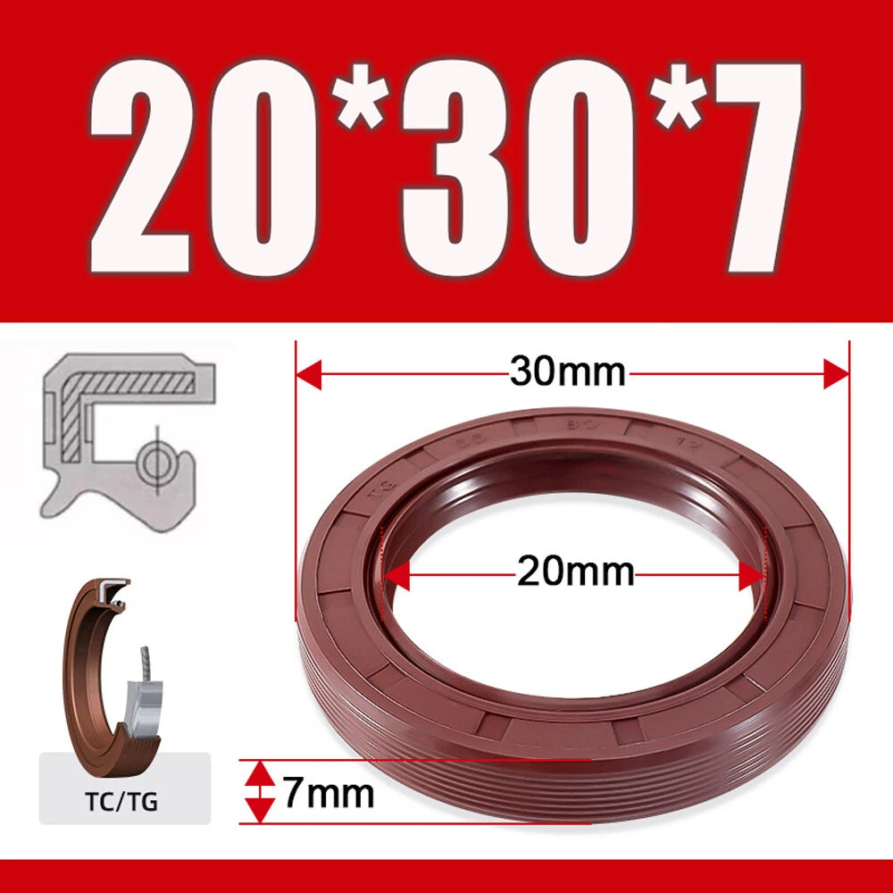 Metric TC Oil Seal FKM Dual Lip Rotary Shaft Seal 8mm–40mm Bore
