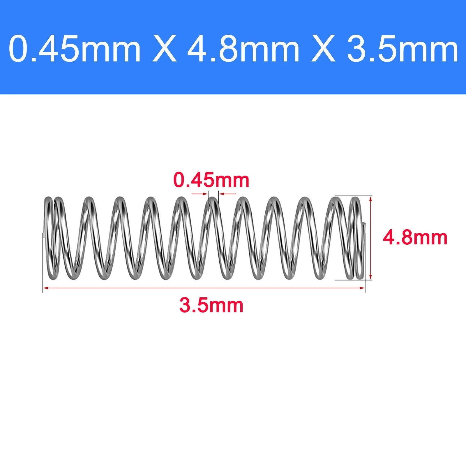 Micro Compression Spring Stainless Steel 0.4mm Wire Small Tiny Miniature Repair