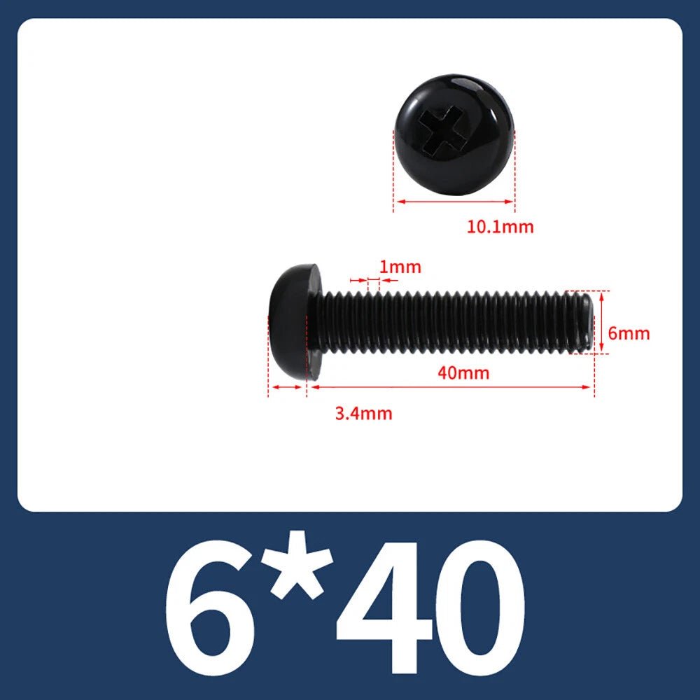 M5 M6 M8 Nylon Phillips Pan Head Machine Screws – Black & White - HomeDIYer