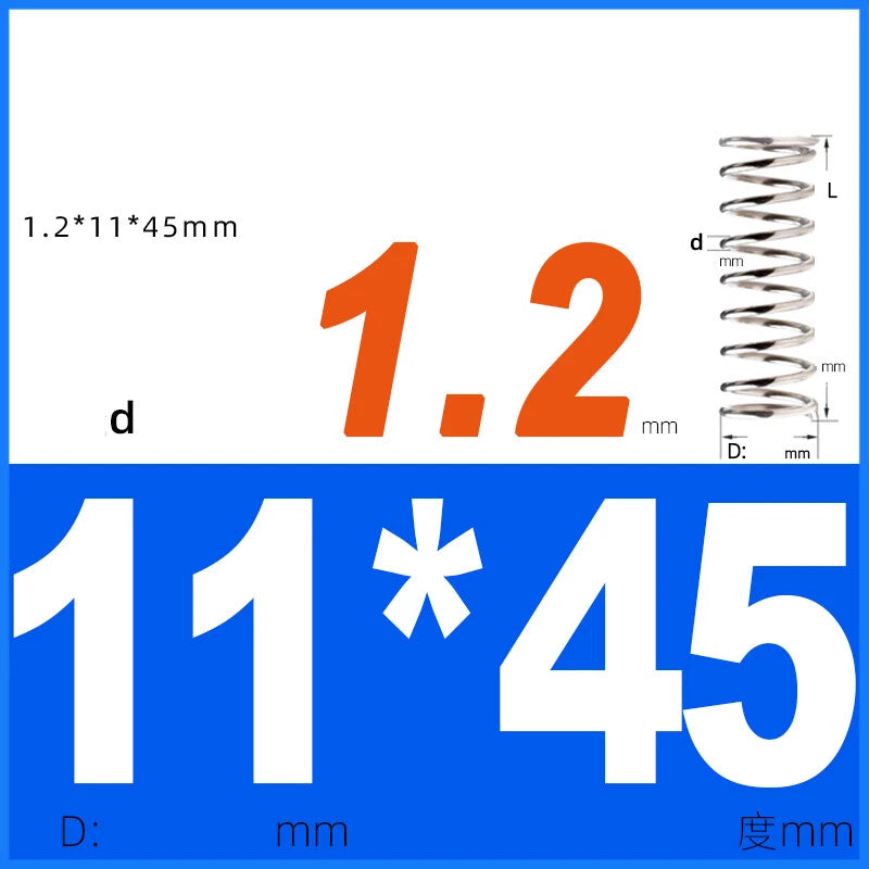 Compression Spring 1.2mm Wire Dia 8mm - 13mm OD Small Pressure Springs
