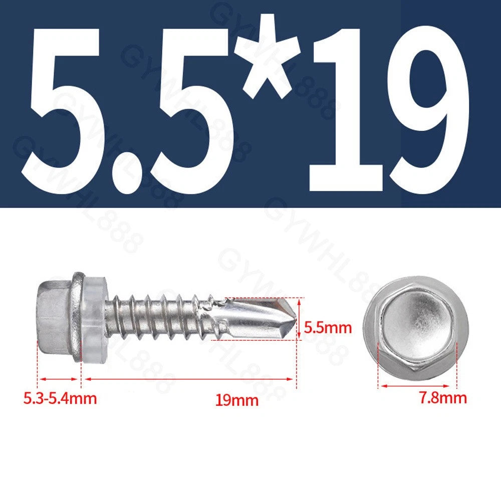 410 & A2 Stainless Hex Head Self‑Drilling Tek Screws – for Metal Roofing & Sheeting
