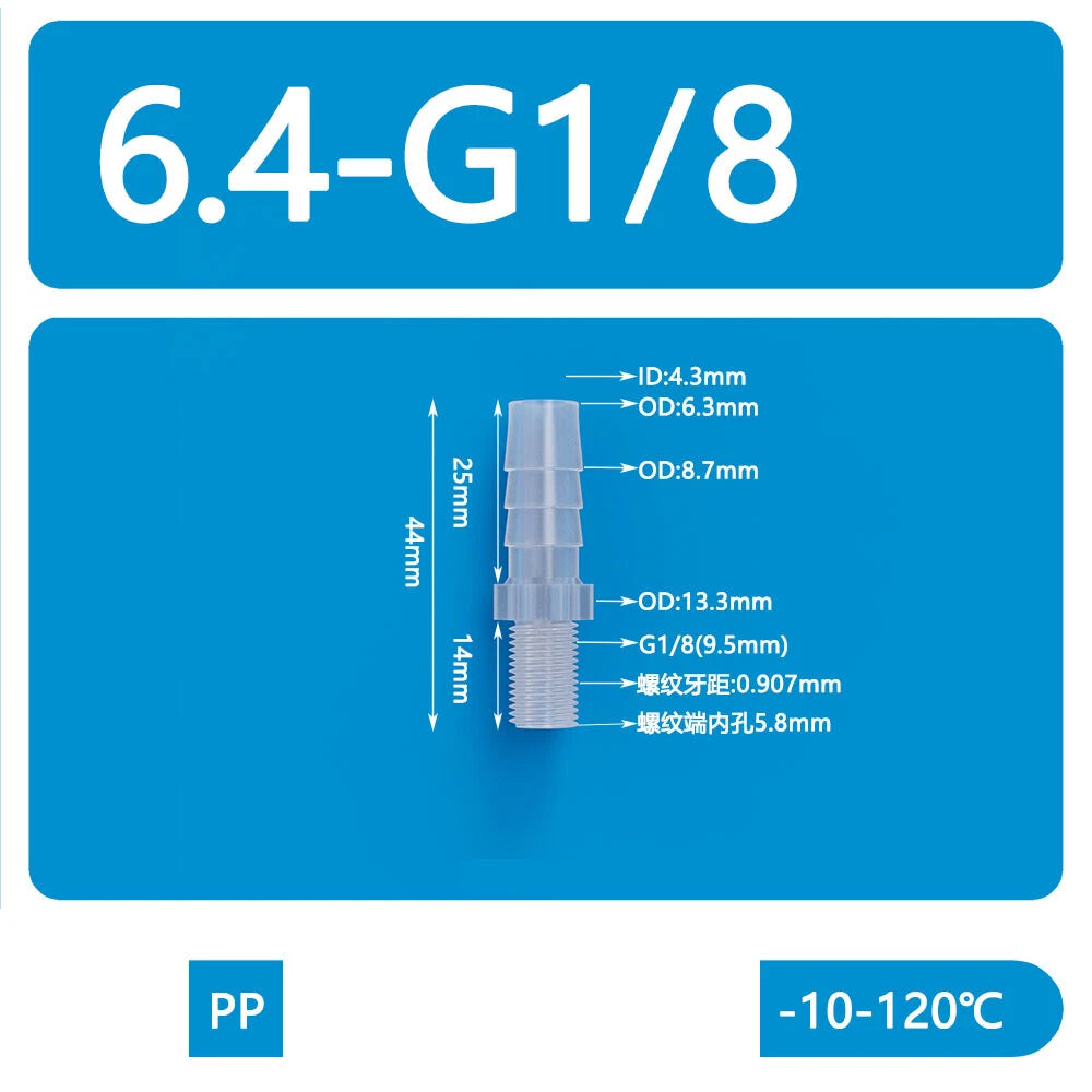 BSP Metric External Thread Straight Barb Connector – Plastic Hose Pipe Fitting