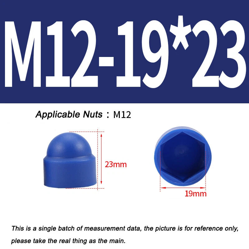 Hex Bolt & Nut Protection Caps – Plastic Hexagonal Screw Covers for M4 M5 M6 M8 M10 to M24 (PE, 5-100 Pack)