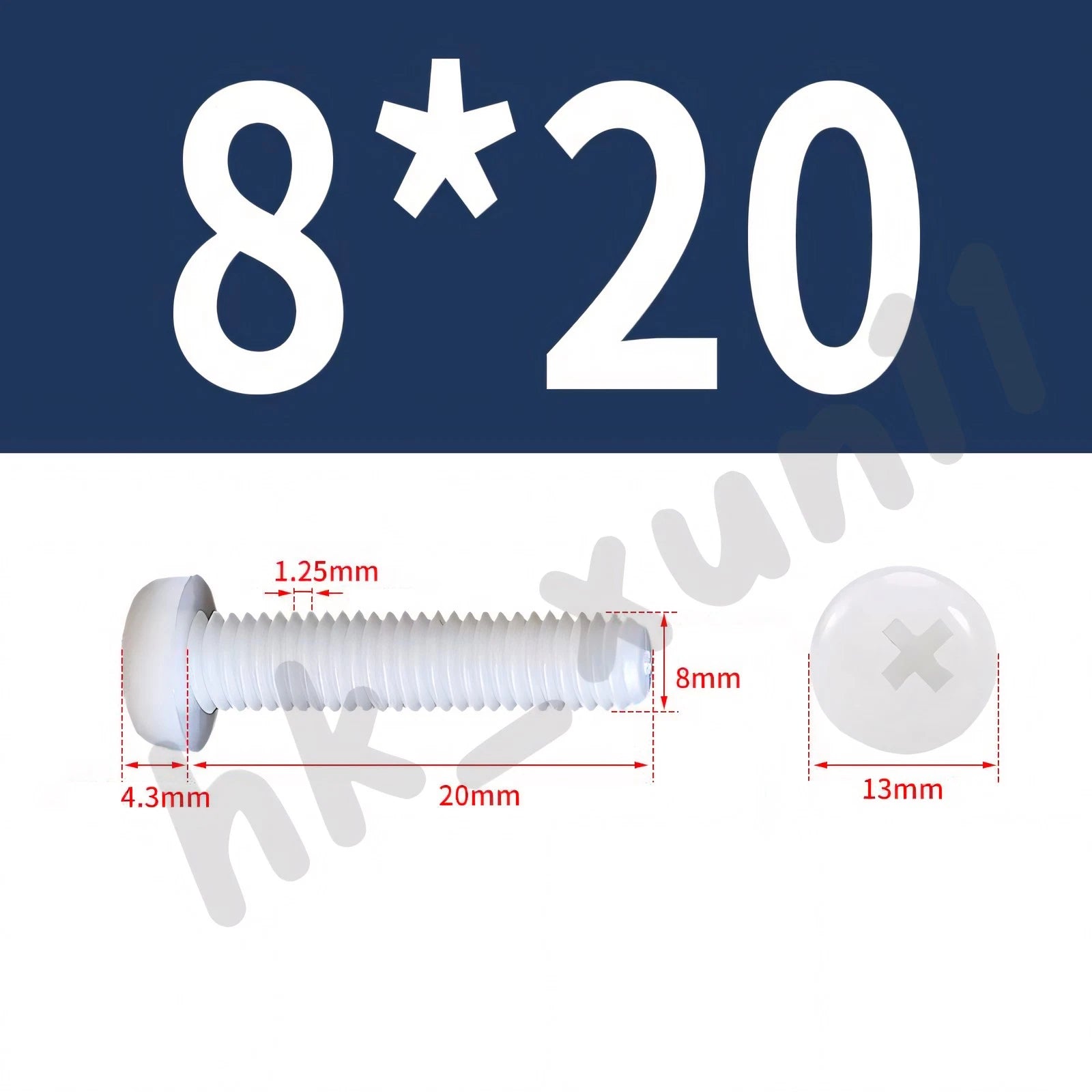 White/Black Nylon Phillips Machine Screws – M2 to M6, Plastic Round Pan Head Bolts