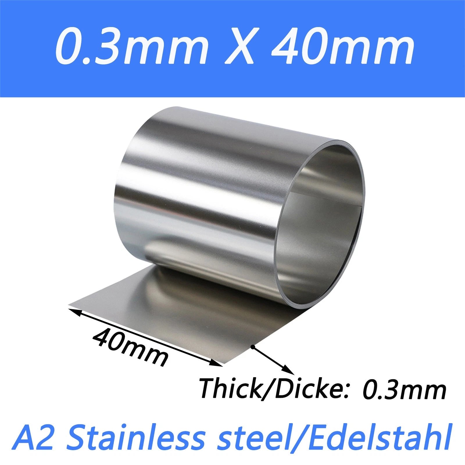 Stainless Steel 304 Thin Foil Strip Sheet | 0.01–1.0mm Thick, 10–400mm Wide