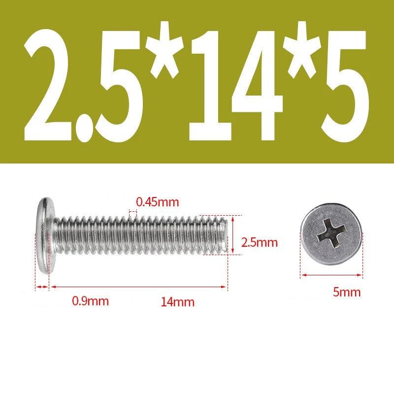 M1–M8 Ultra Thin Flat Head Phillips Machine Screws – A2 Stainless Steel, Fully Threaded