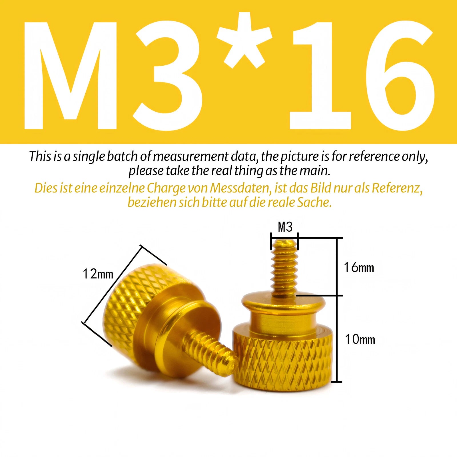 M3 Knurled Thumb Screws – Colorful Aluminum Alloy Hand-Tighten Grip Bolts
