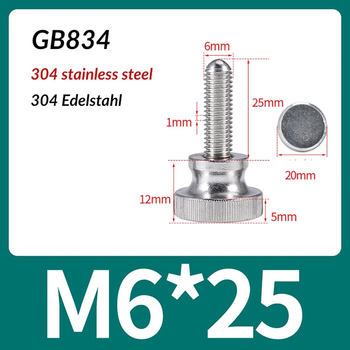 A2 Stainless Steel Knurled Thumb Screws – M2 to M10, Hand Turn Knob Bolts, 4 - 60mm Lengths - HomeDIYer
