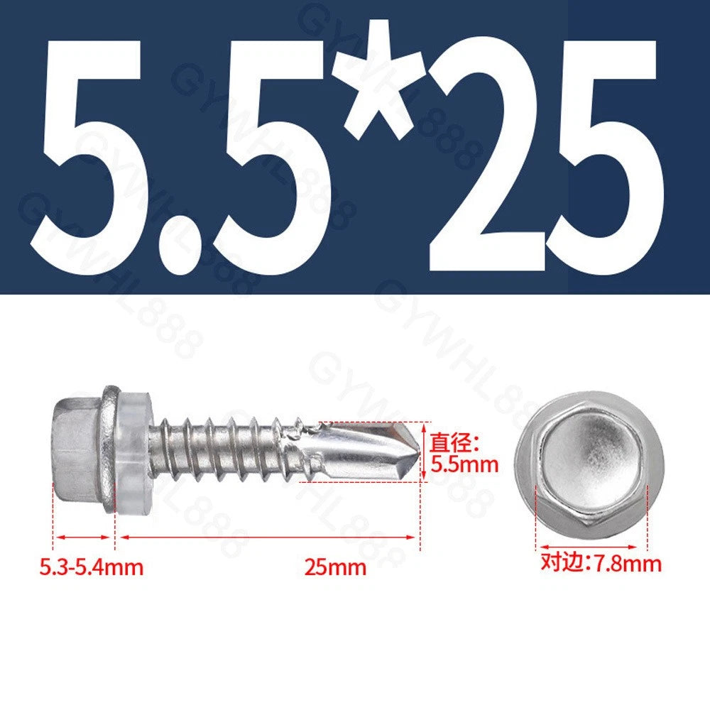 410 & A2 Stainless Hex Head Self‑Drilling Tek Screws – for Metal Roofing & Sheeting
