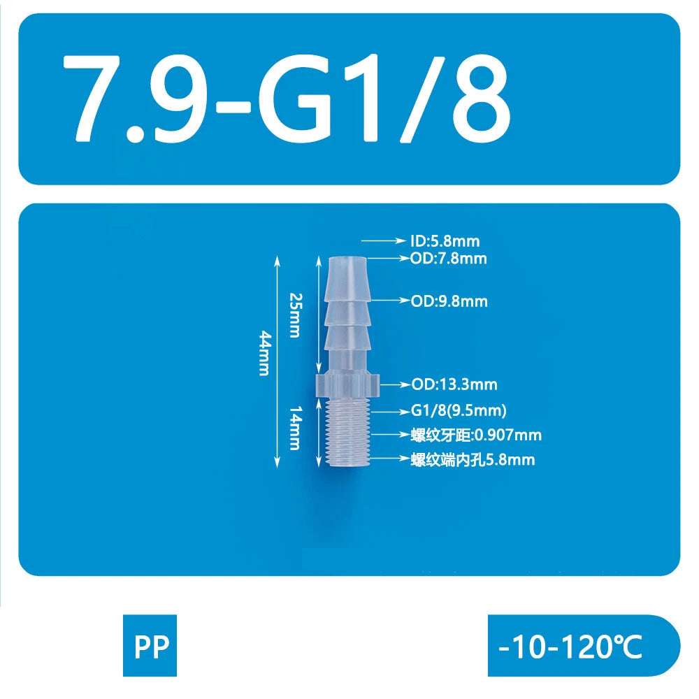 BSP Metric External Thread Straight Barb Connector – Plastic Hose Pipe Fitting