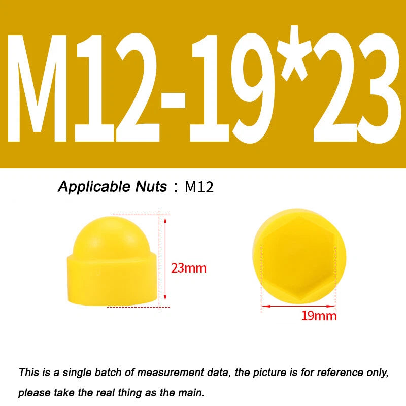 Hex Bolt & Nut Protection Caps – Plastic Hexagonal Screw Covers for M4 M5 M6 M8 M10 to M24 (PE, 5-100 Pack)
