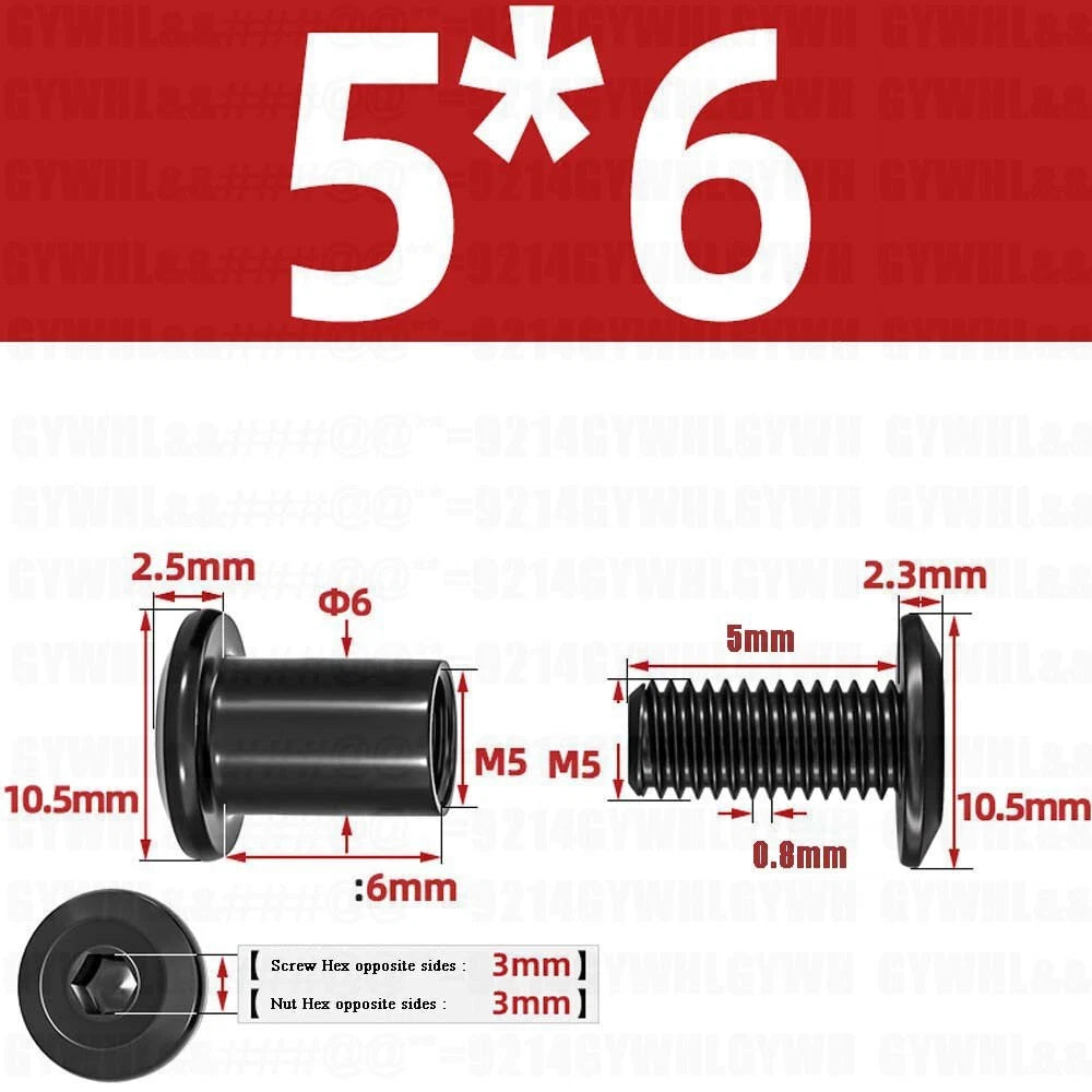 Metric Furniture Connector Bolts with End Cap Nuts — Stainless Steel M2 to M10