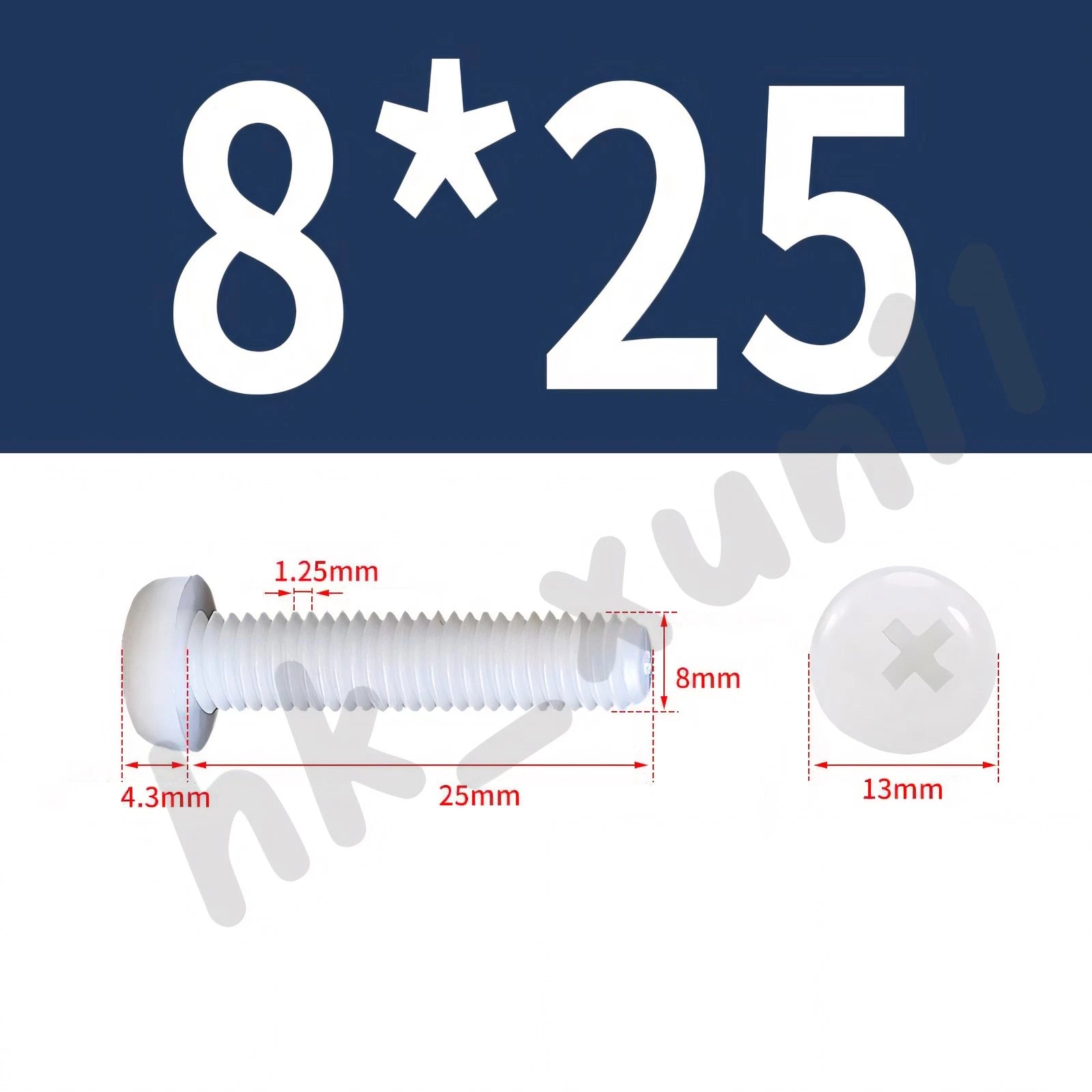 White/Black Nylon Phillips Machine Screws – M2 to M6, Plastic Round Pan Head Bolts