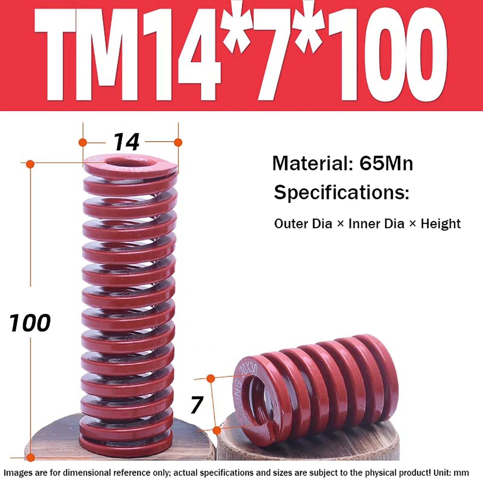 Heavy Load Duty Compression Die Spring, 8mm-50mm Diameter & Up To 400mm Long JIS