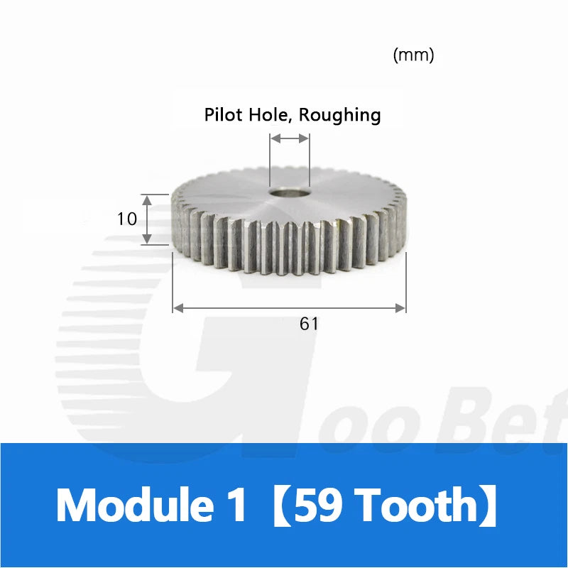 Mod 1 1.5 2 2.5 3 4 5 Spur Gear C45 Steel 12 Tooth - 160 Tooth Motor Pinion Flat