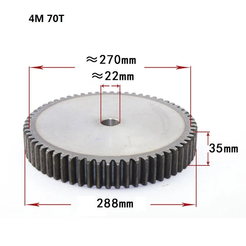 45# Steel 4Mod 10T-80T Spur Gears Thickness 35mm Motor Pinion Transmission Gear
