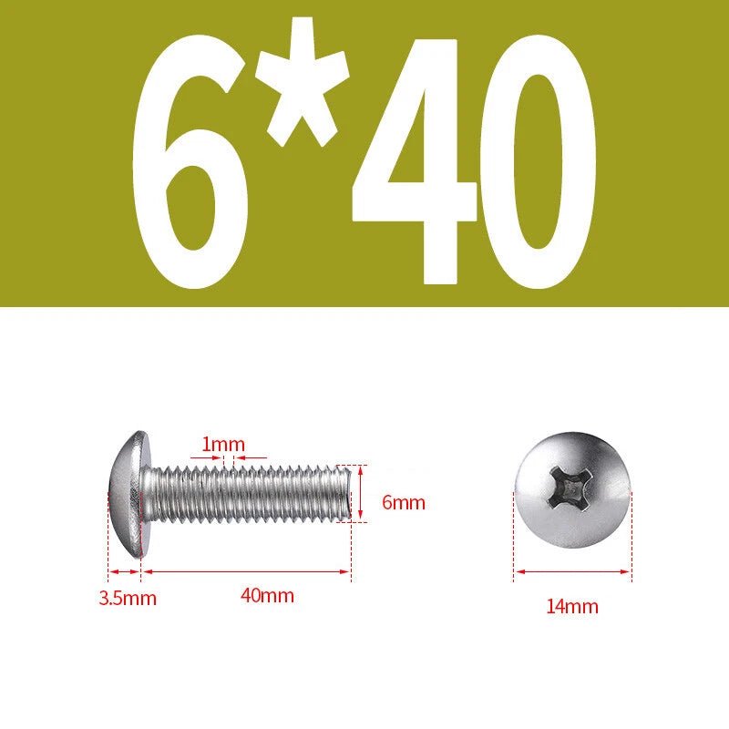 Phillips Button Head Machine Screws — Steel M2 M2.5 M3 M4 M5 M6 - HomeDIYer
