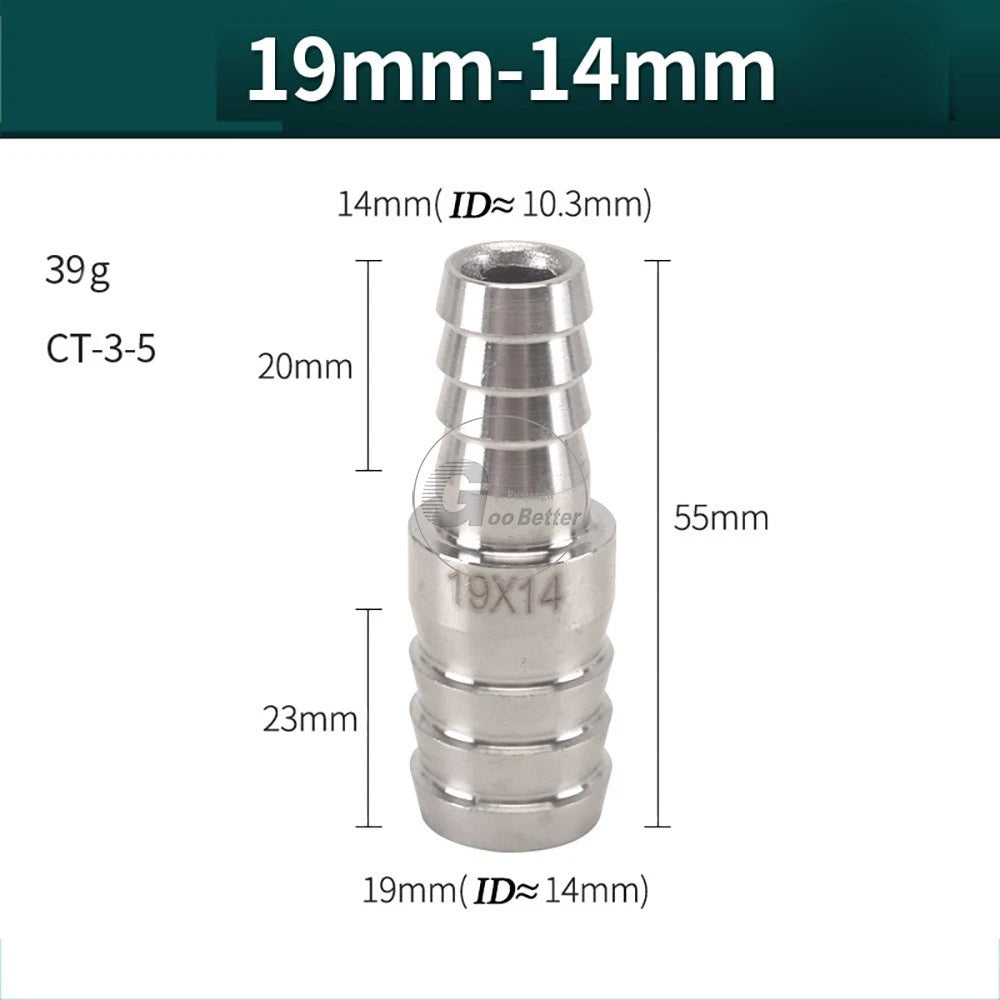 A2 Stainless Steel 8-41mm Barbed Hose Connector,Hosetail Pipe Air Water Oil Fuel