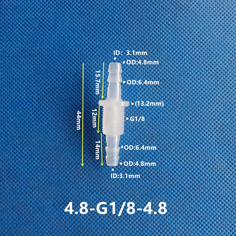 Bulkhead Straight Plastic Hose Connector with Nut — Barbed Thread Pipe Fitting
