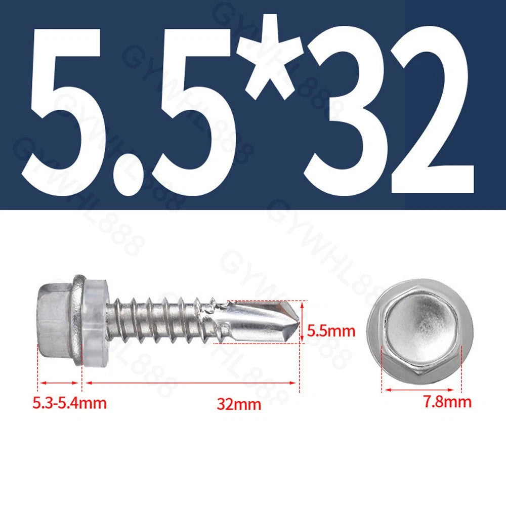 410 & A2 Stainless Hex Head Self‑Drilling Tek Screws – for Metal Roofing & Sheeting