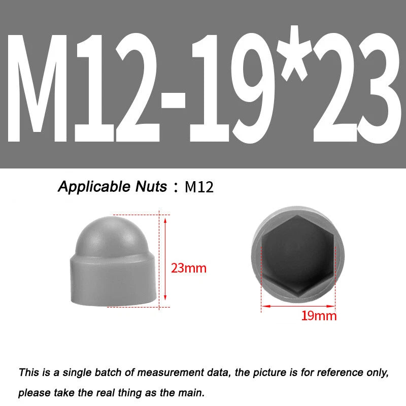 Hex Bolt & Nut Protection Caps – Plastic Hexagonal Screw Covers for M4 M5 M6 M8 M10 to M24 (PE, 5-100 Pack)
