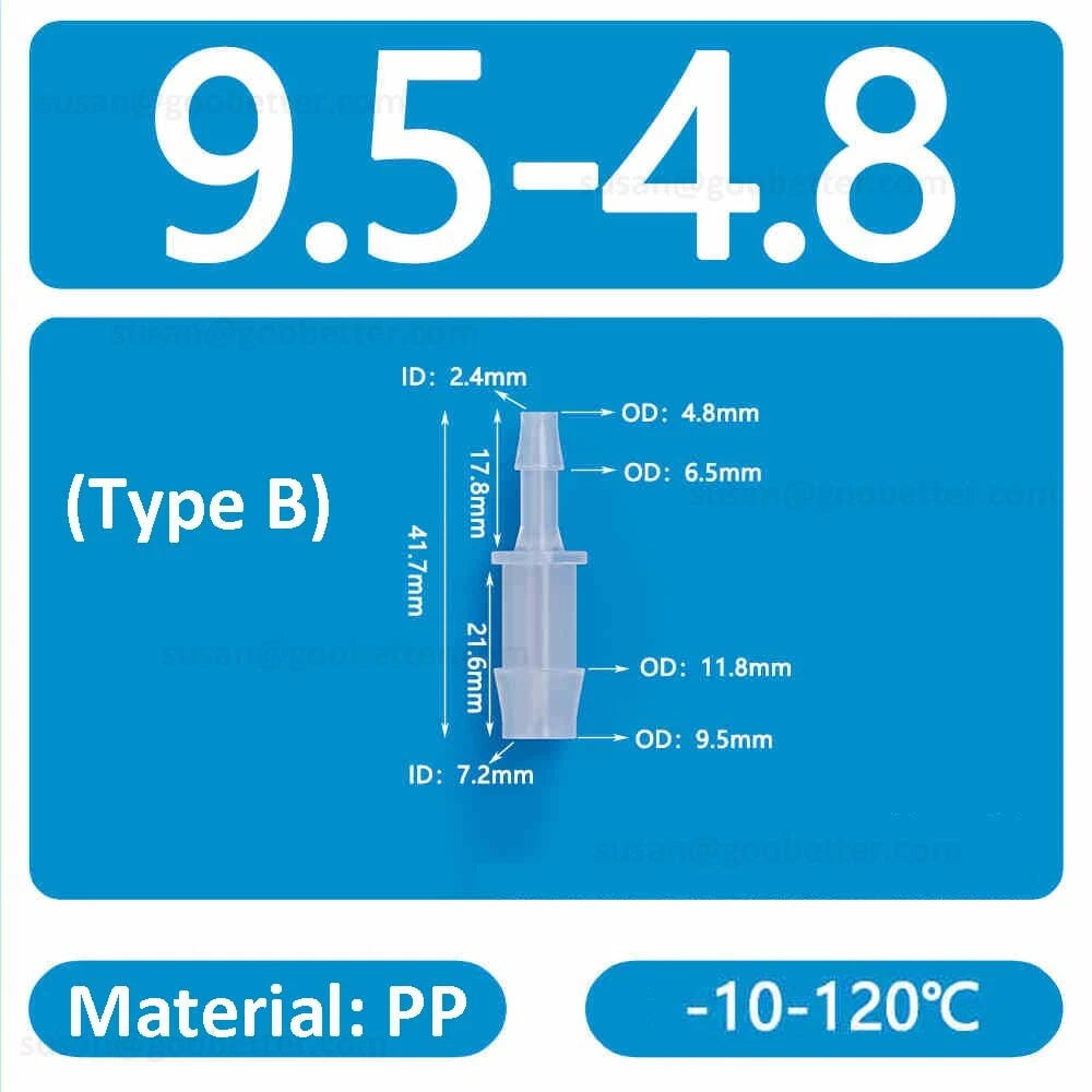 Straight Reducer Barbed Hose Connector — Plastic Joiner for Air & Water Tubing