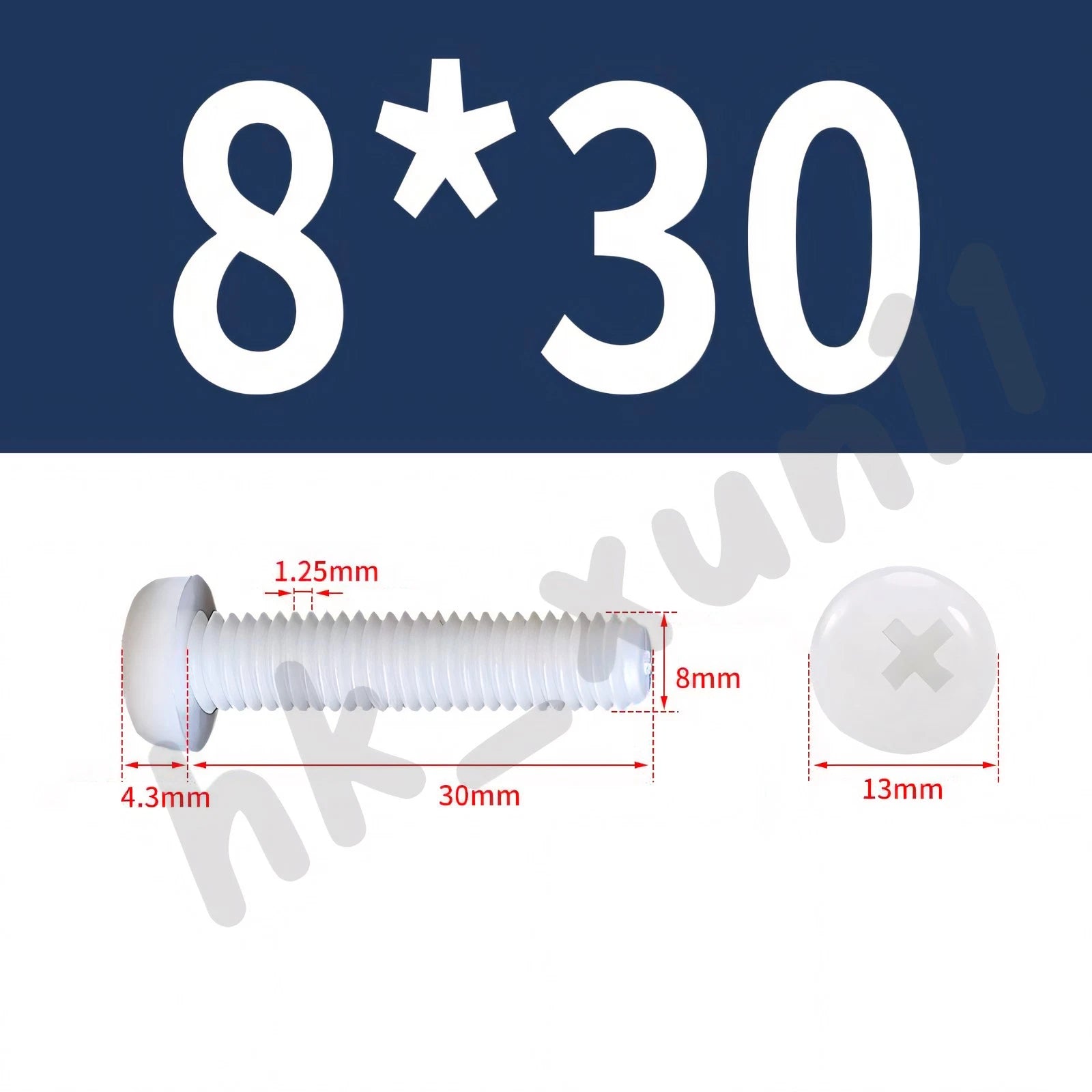 White/Black Nylon Phillips Machine Screws – M2 to M6, Plastic Round Pan Head Bolts
