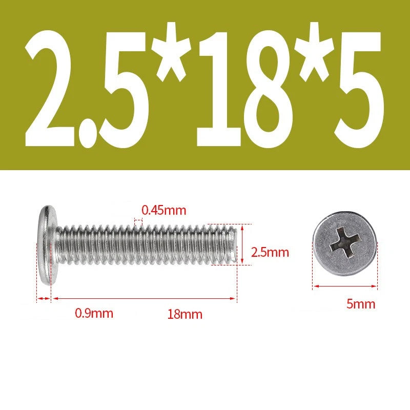 M1–M8 Ultra Thin Flat Head Phillips Machine Screws – A2 Stainless Steel, Fully Threaded