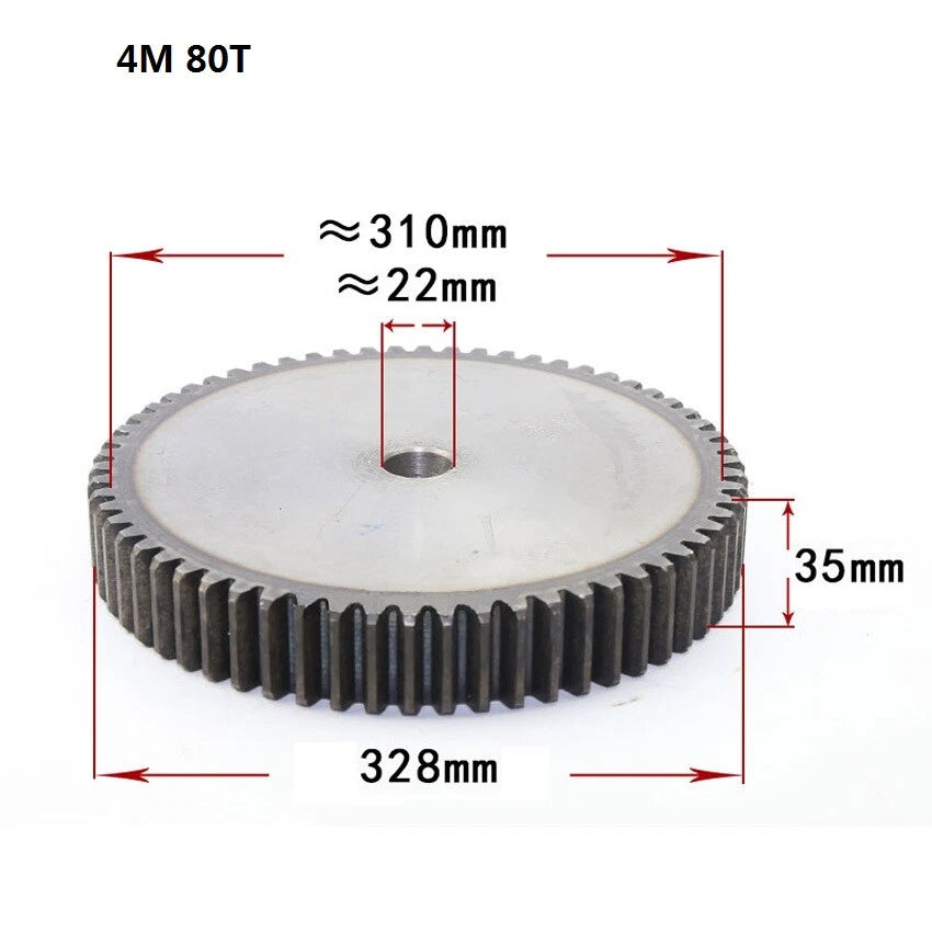 45# Steel 4Mod 10T-80T Spur Gears Thickness 35mm Motor Pinion Transmission Gear