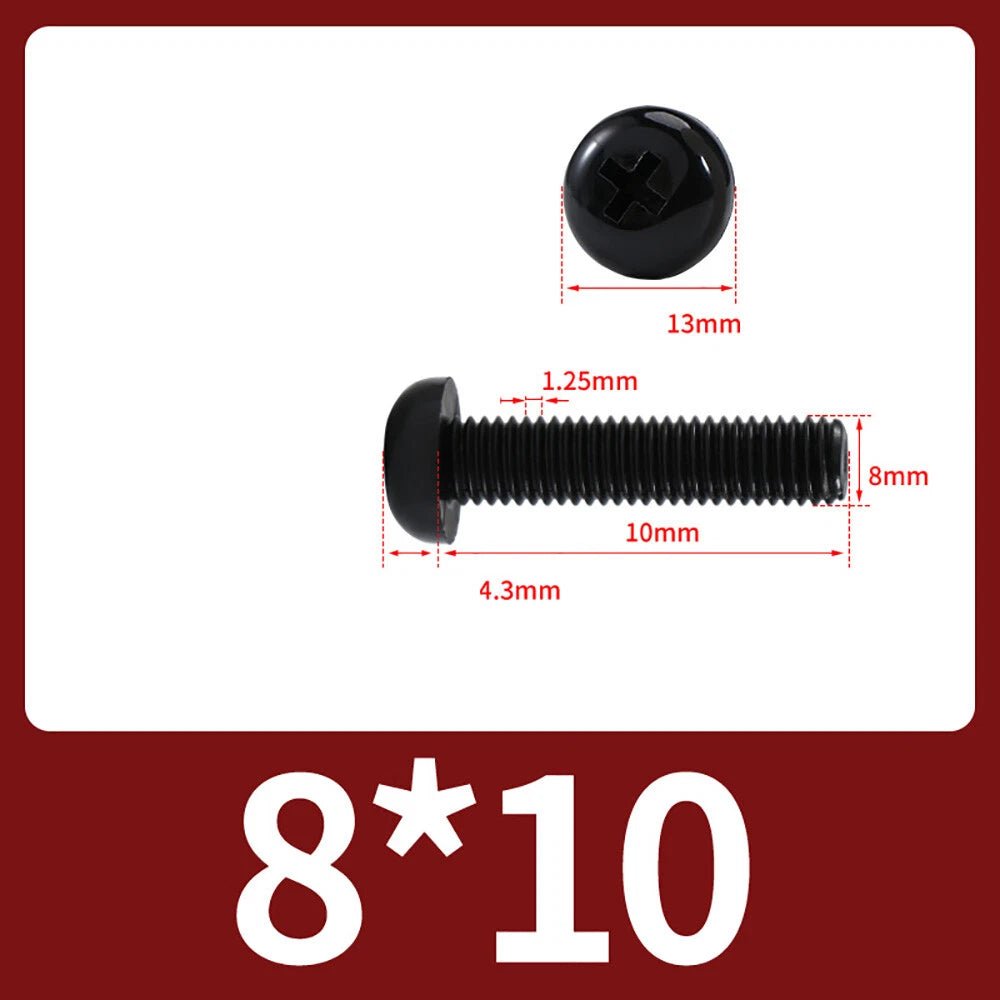 M5 M6 M8 Nylon Phillips Pan Head Machine Screws – Black & White - HomeDIYer