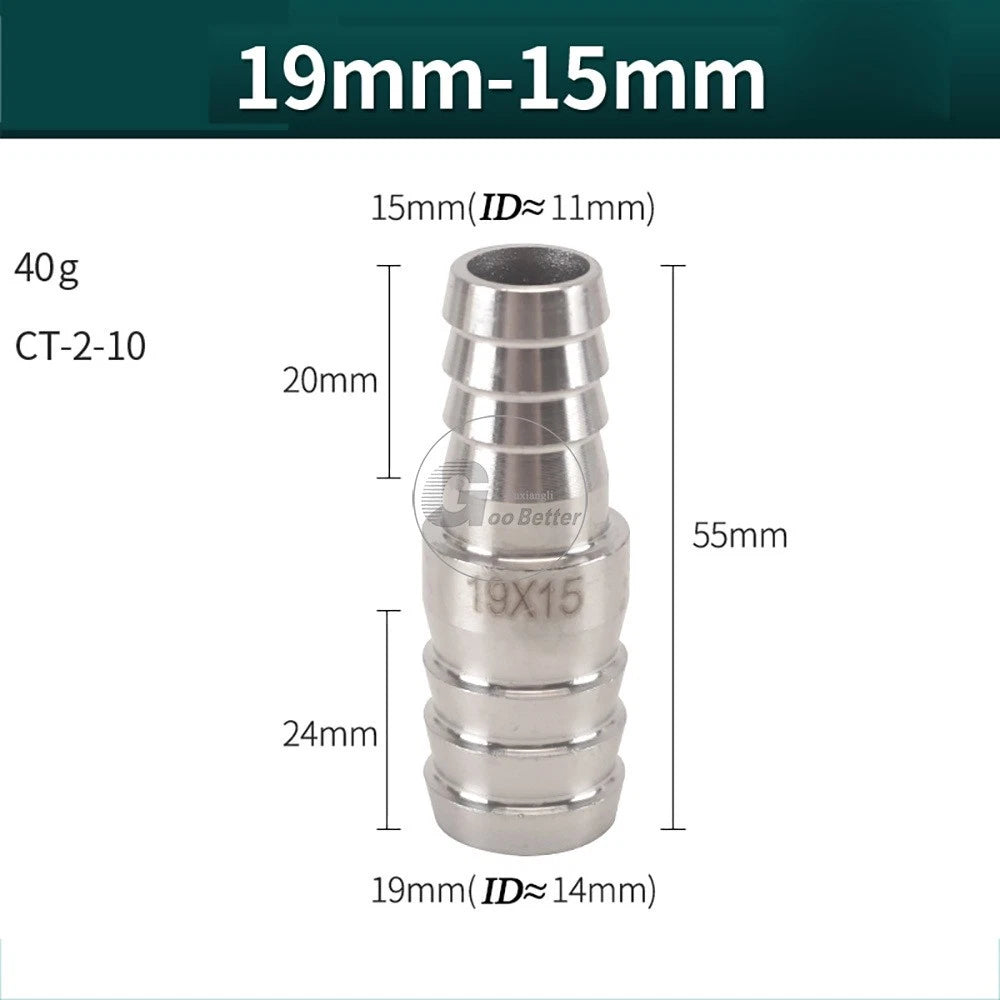 A2 Stainless Steel 8-41mm Barbed Hose Connector,Hosetail Pipe Air Water Oil Fuel