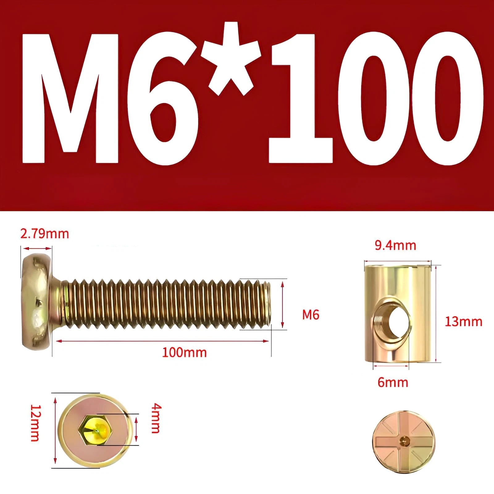 M6 M8 Galvanised Furniture Connecting Bolts with Barrel Nuts | Slotted & Phillips | 8mm–120mm
