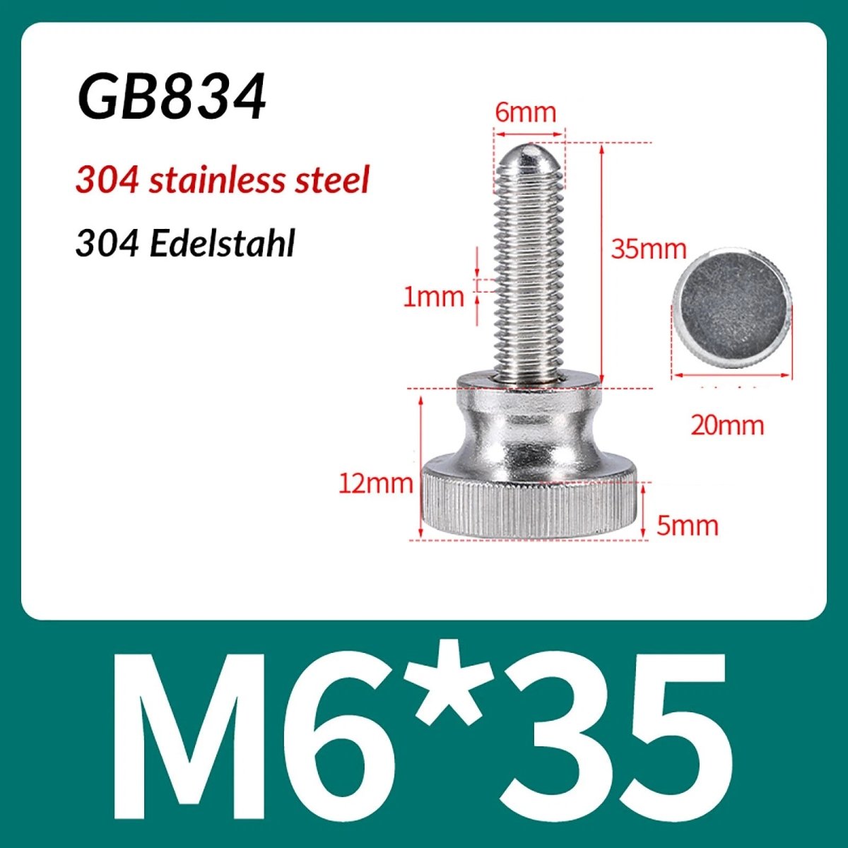 A2 Stainless Steel Knurled Thumb Screws – M2 to M10, Hand Turn Knob Bolts, 4 - 60mm Lengths - HomeDIYer