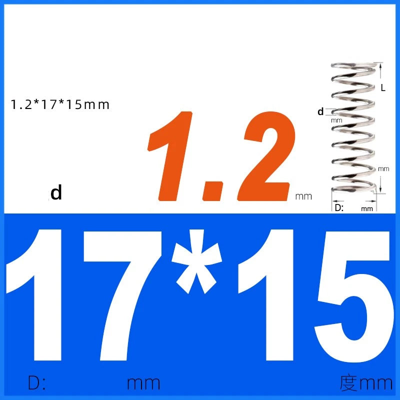 Compression Spring 1.2mm Wire Dia 14mm - 20mm OD Small Pressure Springs