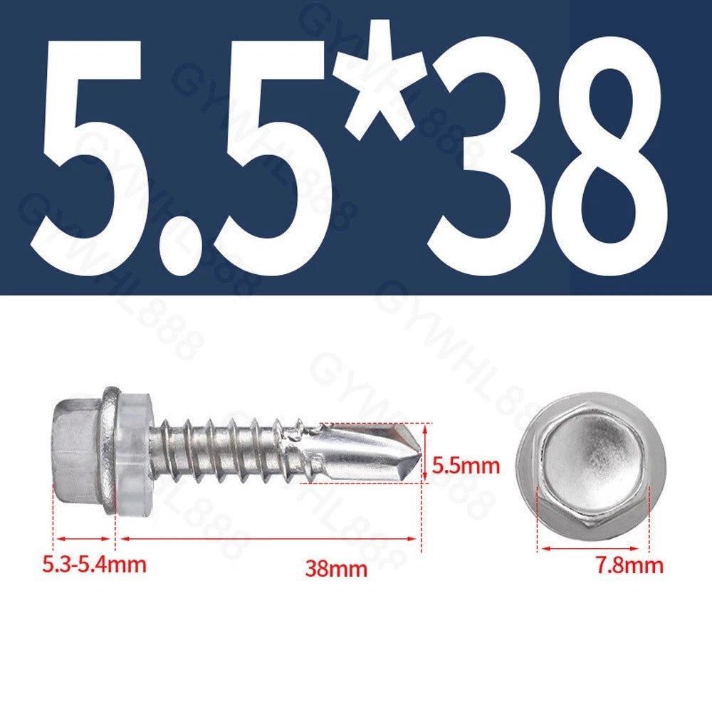 410 & A2 Stainless Hex Head Self‑Drilling Tek Screws – for Metal Roofing & Sheeting