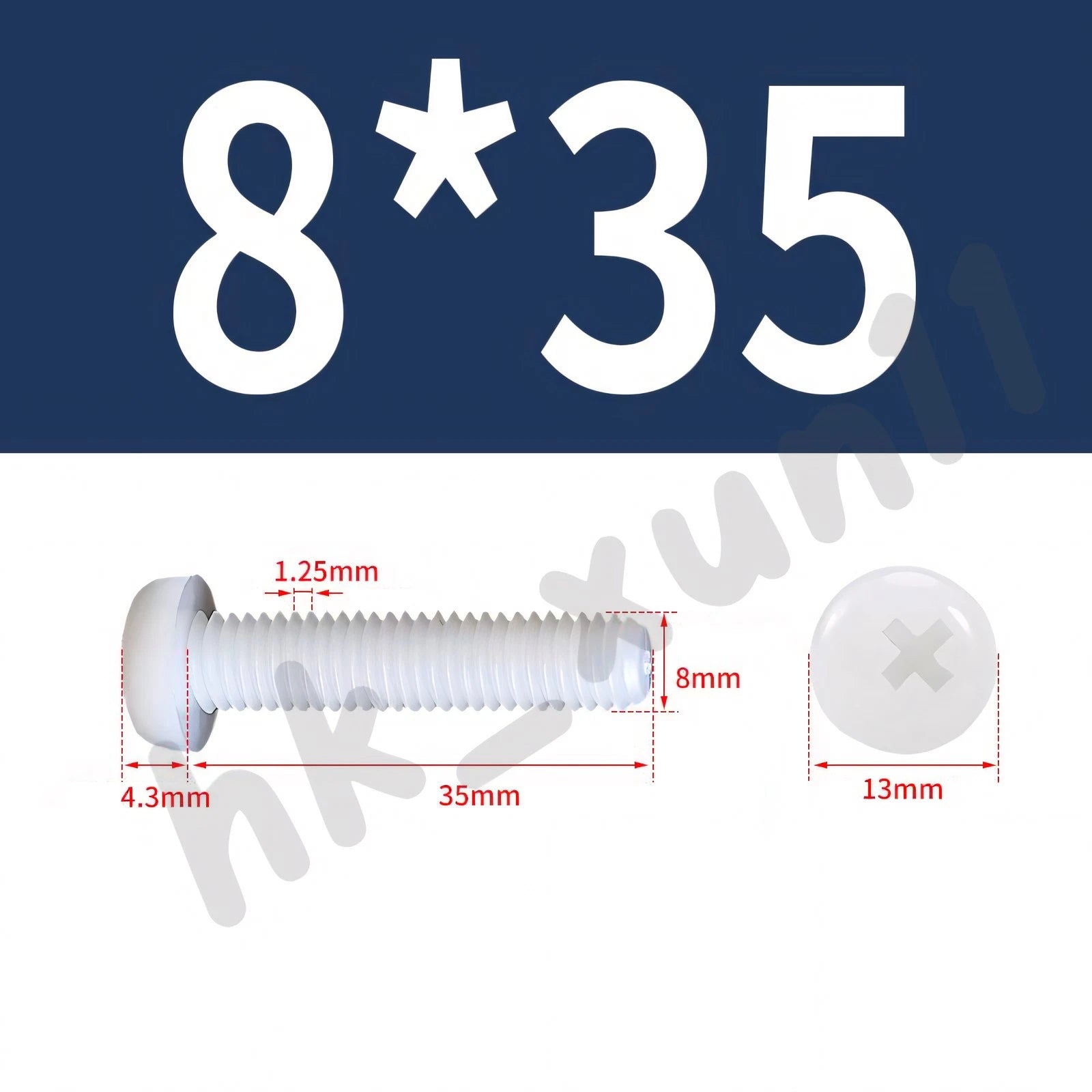 White/Black Nylon Phillips Machine Screws – M2 to M6, Plastic Round Pan Head Bolts