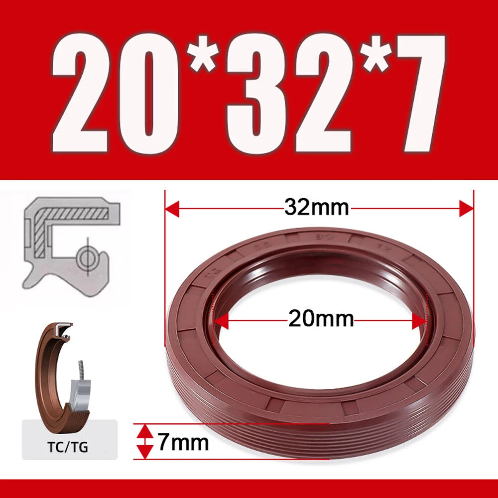 Metric TC Oil Seal FKM Dual Lip Rotary Shaft Seal 8mm–40mm Bore
