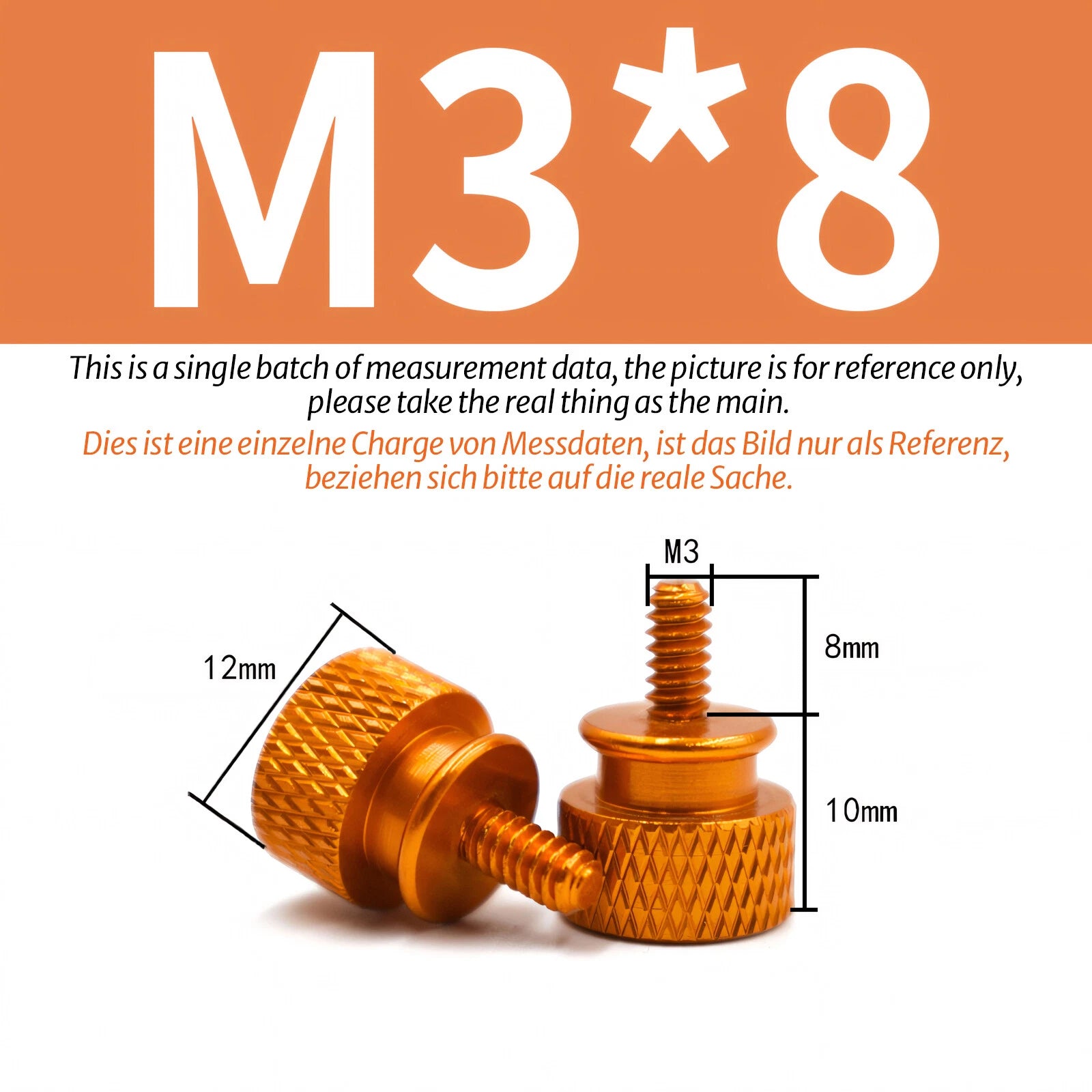 M3 Knurled Thumb Screws – Colorful Aluminum Alloy Hand-Tighten Grip Bolts