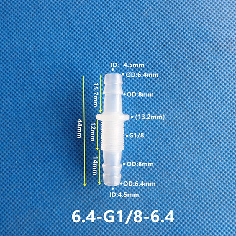 Bulkhead Straight Plastic Hose Connector with Nut — Barbed Thread Pipe Fitting