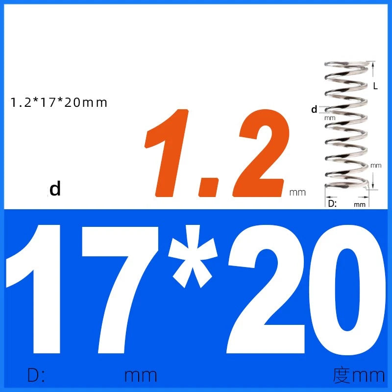 Compression Spring 1.2mm Wire Dia 14mm - 20mm OD Small Pressure Springs