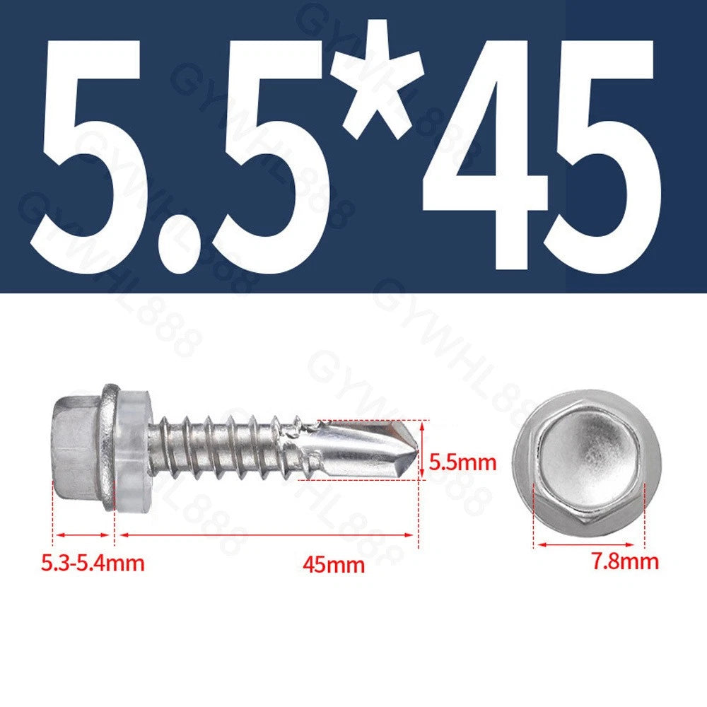 410 & A2 Stainless Hex Head Self‑Drilling Tek Screws – for Metal Roofing & Sheeting