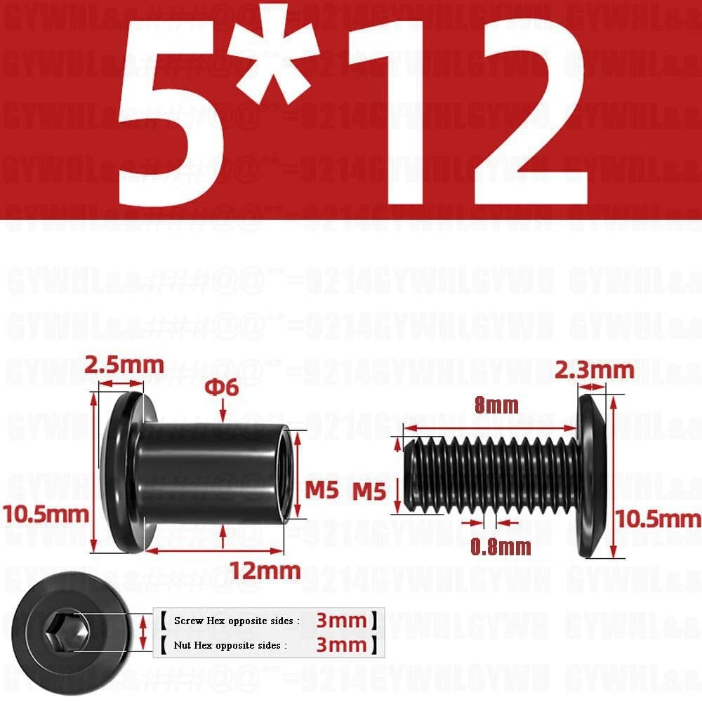 Metric Furniture Connector Bolts with End Cap Nuts — Stainless Steel M2 to M10