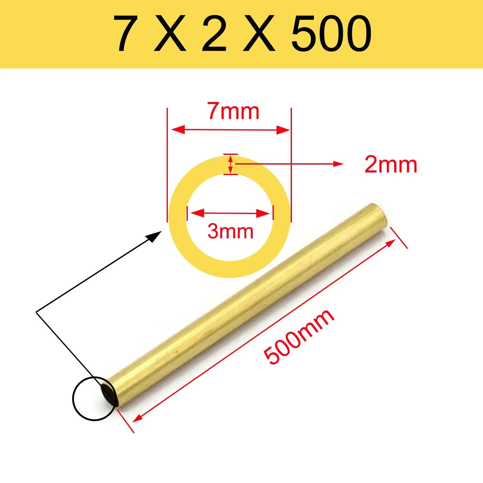 Brass Tubes ROUND PIPE Cu 62% OD 2mm 3mm 4mm 5mm 6mm 7mm 8mm 9mm 10mm To 90mm