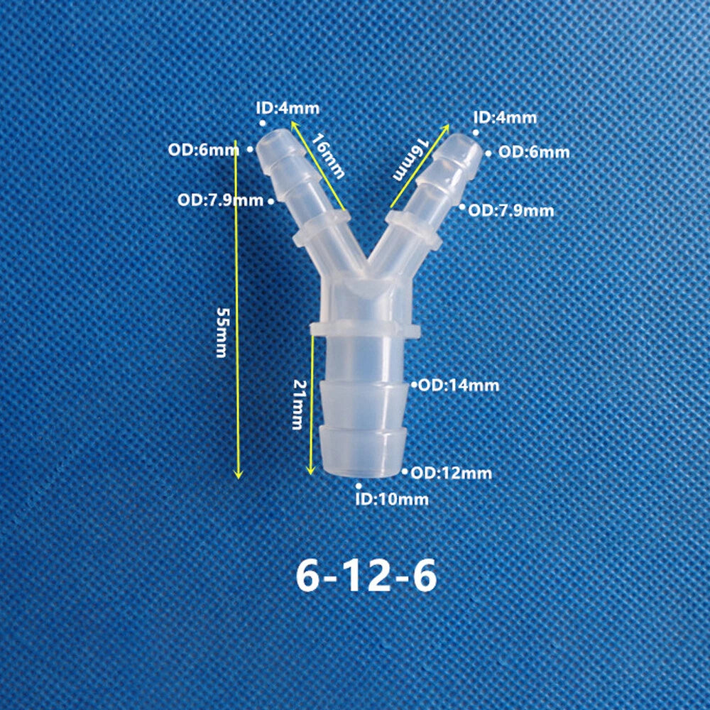 Y-Type 3-Way Barbed Hose Connector — Plastic Tee Fitting for Tube & Pipe