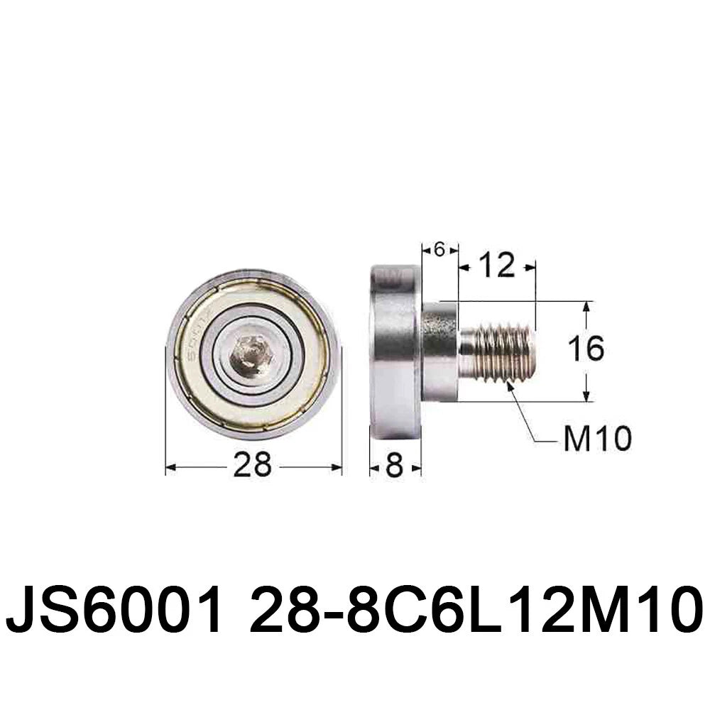 NTBG 7-52mm Metal Ball Bearing Pulley Flat Roller Guiding Wheel M3-M10 Threaded