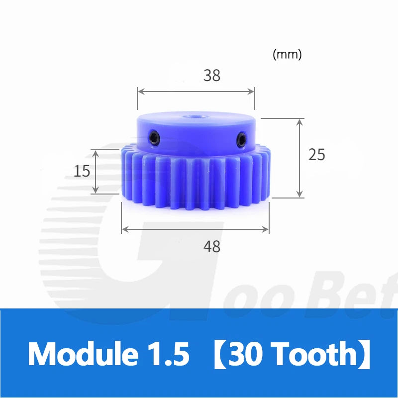 Mod 1/1.5/2 Precision Spur Gear Pinion 15-120 Tooth with Step Bore 4-16mm Nylon