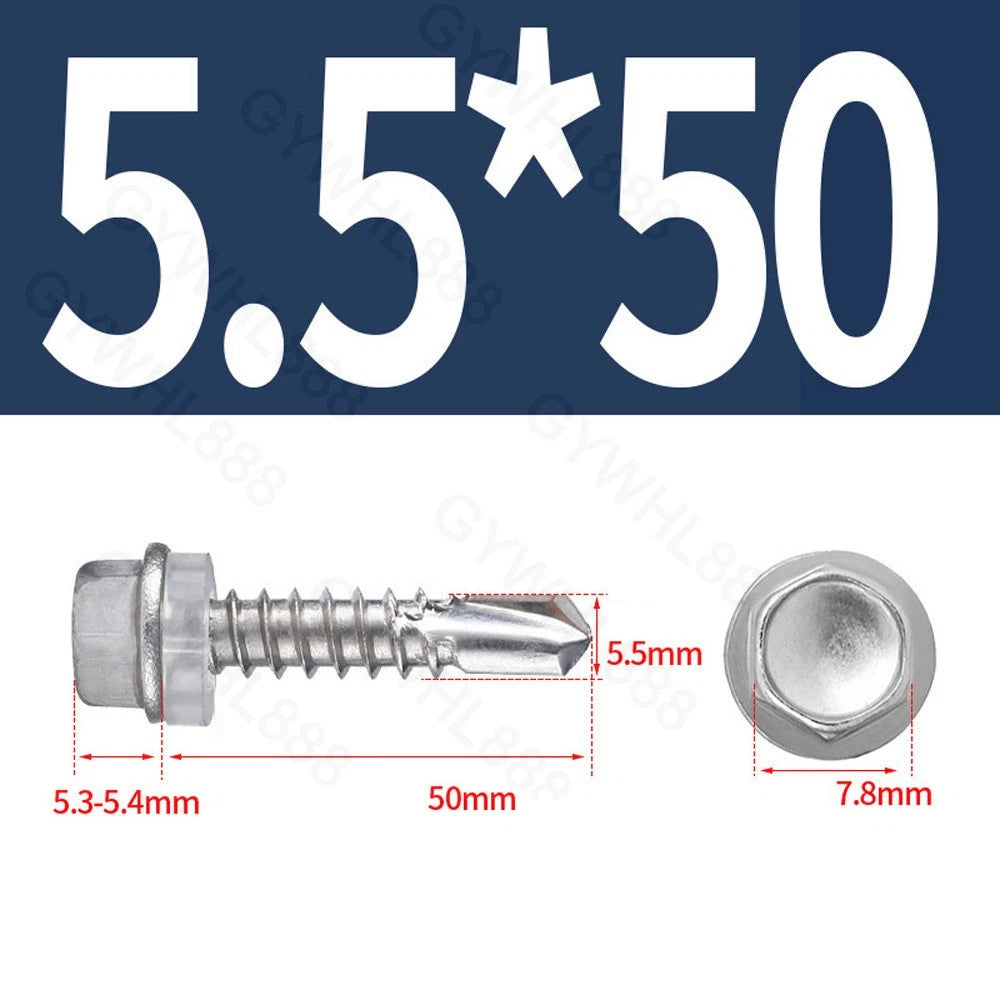 410 & A2 Stainless Hex Head Self‑Drilling Tek Screws – for Metal Roofing & Sheeting